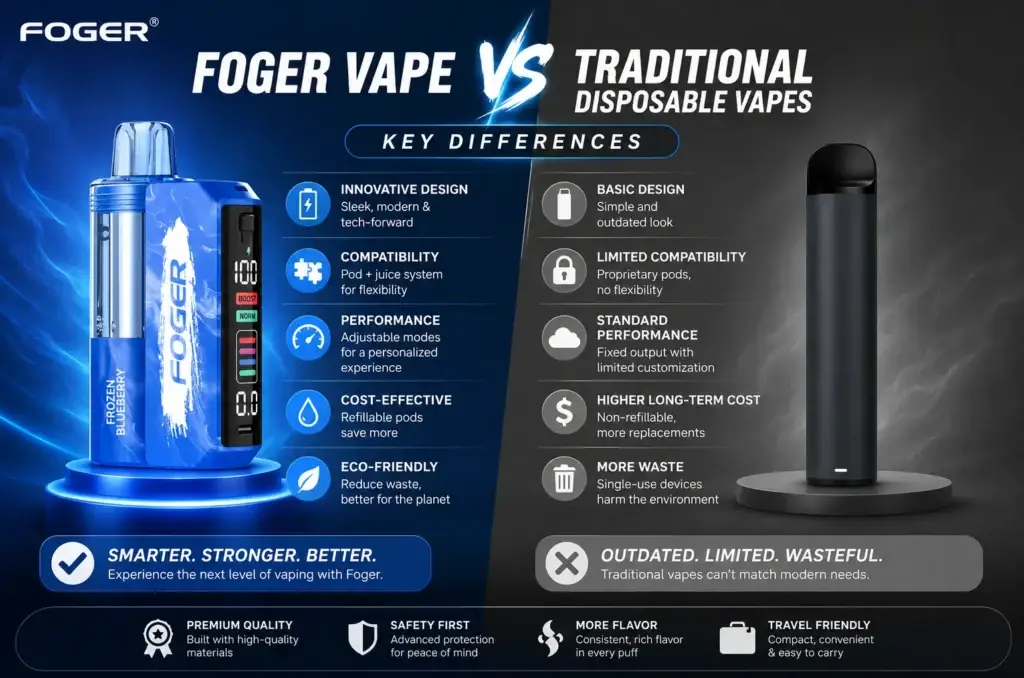 Foger Vape Vs Traditional Disposable Vapes: Key Differences 1 Foger Vape